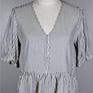 Madewell size small, adorable thin striped shirt with peplum ruffles..
